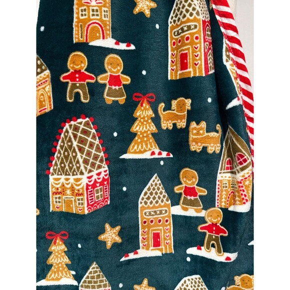 TIK TOK VIRAL GINGERBREAD PETS Reversible CHRISTMAS Print Throw Blanket - Picture 3 of 4